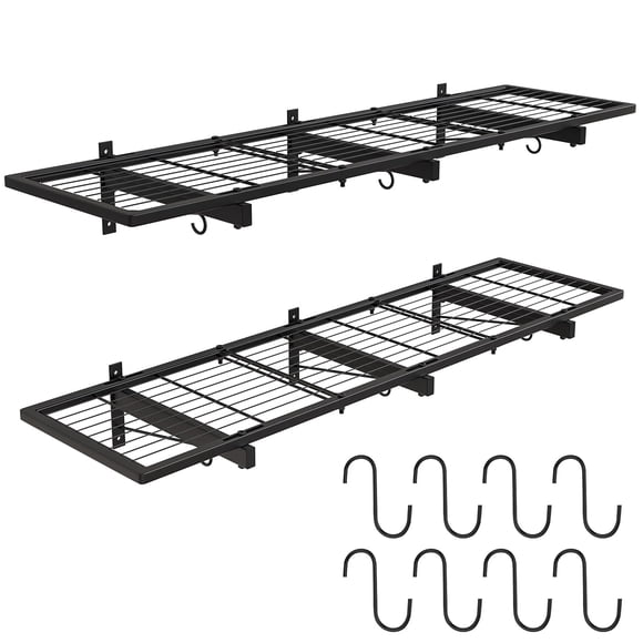 Estante Riciakik 117 x 32 cm para pared, negro, soporta 320 lb
