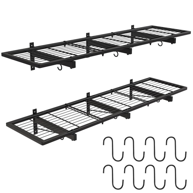 Estante Riciakik 117 x 32 cm para pared, negro, soporta 320 lb