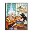 thumbnail image 1 of Cuadros Decorativos Chica hecha a mano punto de cruz completo 11CT hilo de algodón DIY Kits de bordado contados Ehuebsd embutido en tela, 1 of 9