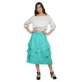 thumbnail image 2 of Moomaya Ruffle Style Skirts For Women Casual Solid Cotton Summer Wear Clothing, 2 of 6