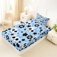 thumbnail image 4 of Manfei Halloween Skeleton Pattern Twin Sheets,Cartoon Cute Floral Bedding,3 Pieces,1 Flat Sheet,1 Fitted Sheet and 1 Pillowcase, 4 of 6