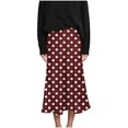 thumbnail image 5 of Summer Maxi Skirts for Women Satin Fashion Boho Long Skirt Trendy Floral High Waist A Line Beach Skirt Vacation Outfit Wine M, 5 of 7