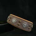 thumbnail image 4 of The Bestia "Aztec" Gray Leather Dog Collar for Large Dog Breeds, 4 of 7