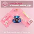 thumbnail image 3 of Homall L-Shaped Gaming Desk 51.2 Inches Corner Office Gaming Desk with Removable Monitor Riser, Pink, 3 of 9