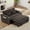 Brown, variant on Kosynda 64"D Pull-Out Couch Bed with Phone Stand, 3 in 1 Velvet Convertible Sleeper Sofa Bed with USB Port, Adjustable Backrest and Ashtray, Brown
