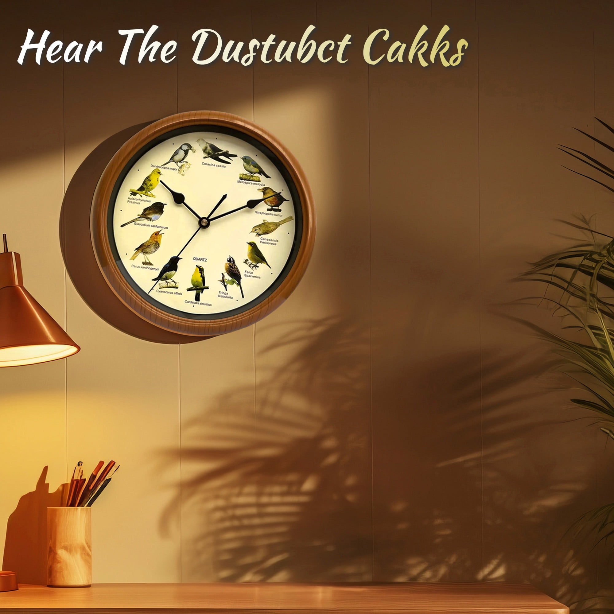 Menolana 10" Modern Singing Bird indoor Wall Clock, Easy Installation