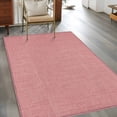 thumbnail image 4 of Area Rug for Living Room, Vintage Peach Pink Non-Slip Indoor Large Carpet for Bedroom/Dining Room, Farmhouse Retro Solid Color Linen Texture Washable Low-Profile Floor Mat Runner Rugs - 2.7 x 5 Ft, 4 of 7