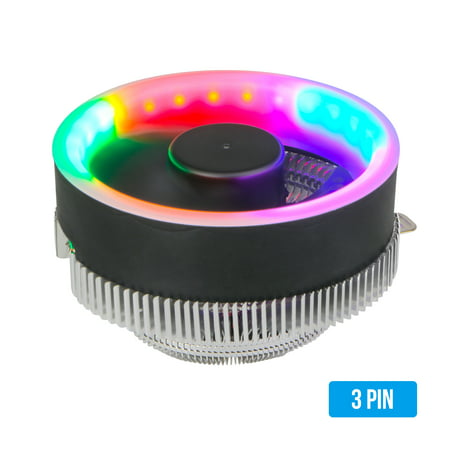 EEEKit Cooler Master 5 Color LED Lighting CPU Cooler Fan Heatsink for Intel LGA 1156 / 1155 / 775 (Best Cpu Cooler For 775 Socket)