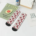 thumbnail image 7 of Pofeuu Leaves And Anemone Flowers In Red Grey Print 30cm Socks, Adult Running Hiking Socks for Youth and Adult, 7 of 7