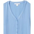 thumbnail image 2 of Amazon Essentials Camisa de Manga 3/4 con Botones para Mujer, Color Azul francés, Talla S, 2 of 6