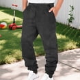 thumbnail image 2 of CPNG Boys Fleece Lined Sweatpants Casual Solid Color Elastic Waist Loose Pants Sports Pants Casual Jogger(Dark Gray,3-4 Years), 2 of 4