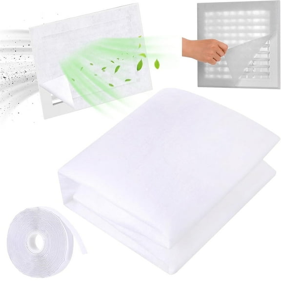Air Vent Filter Kit Tutuviw Customizable Vent Filter Cotton78x39" Electrostatic Filter Media with 118" Adhesive Tape for Air Conditioner for Purify the Stops Dust and Pet Dander,Cut to Fit Air Filter