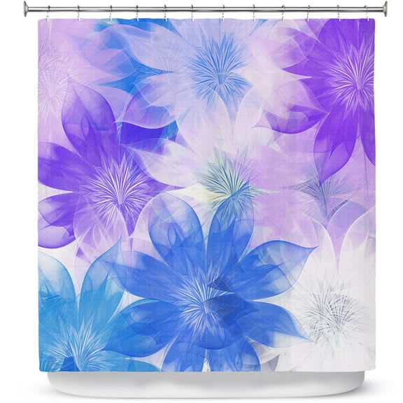 Shower Curtains 70" x 73" from DiaNoche Designs by Pam Amos - Flower Bunch Purples