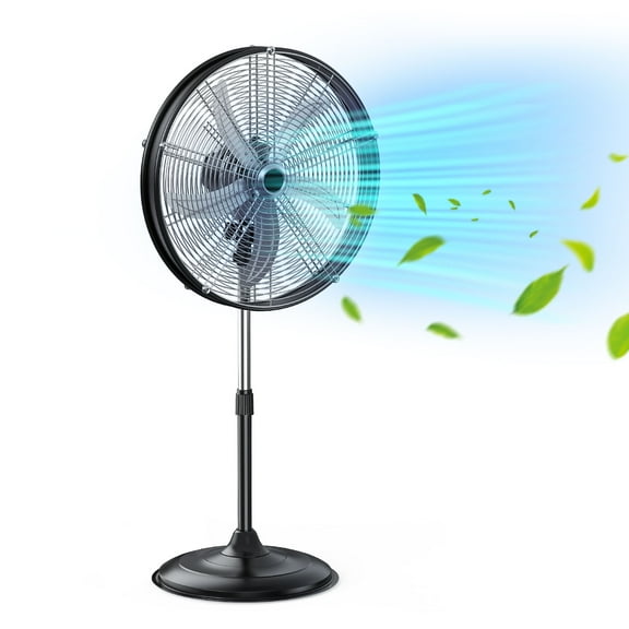5300 CFM 20" High Velocity Industrial Pedestal Fan, 3-Speed Professional Standing Fan, for Commercial, Warehouse, Garage, UL Listed