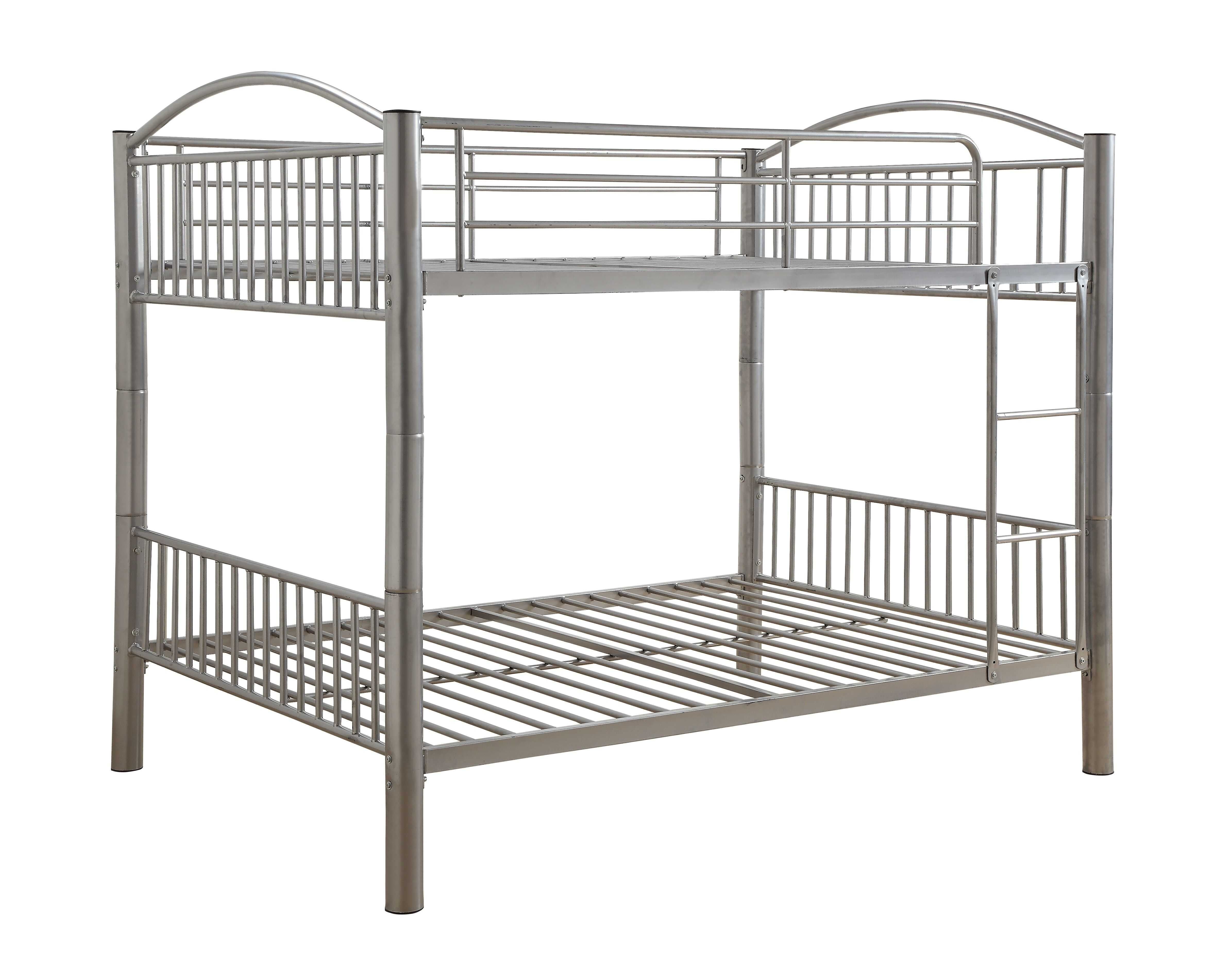 78" X 56" X 67" Full Over Full Silver Metal Bunk Bed