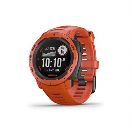 garmin instinct, rugged outdoor watch with gps, features glonass and galileo, heart rate