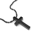 thumbnail image 4 of Small Black Mens Cross Pendant Necklace Stainless Steel Waterproof 18 Inch Chain, 4 of 6