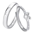thumbnail image 3 of Fiudx Anillos En Ecg, Anillos En Diseño de Corazón para Pareja, Elegante Conjunto de Boda Abierto, Regalo para Una Cita Romántica, Perfecto para Parejas, Tamaño Aproximado 2 Cm, Incluye Un Par de Ani, 3 of 7