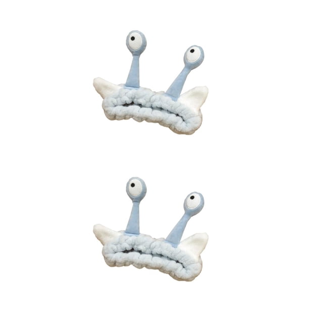 Guardurnaity Diadema de felpa liviana y práctica con orejas de ojos de caracol Fácil de usar Diadema de de cara azul claro azul claro 2Conjunto
