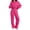 Hot Pink, variant on Women 2 Piece Fleece Outfits Casual Oversized Hoodie Wide Leg Sweatpants Sweat Matching Set Thick Fleece Plus Size Casual Warm Tracksuit with Pocket
