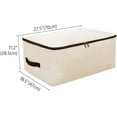 thumbnail image 2 of 100% Cotton Canvas Household Jumbo Collapsible Storage Bag, Blanket Bag, Closet Soft Storage Bag, Sweater Organizer Box with Zipper and 2 Strong Handles, Washable in Washer, Beige, 2 of 4