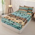 thumbnail image 2 of Homewish Kids Blue Old Barn Door Zipper Full Size Comforter Sets with Fitted Sheet and 2 Pillowcases, Cute Bear Zipper Bedding Set, Gray Reversible, 4pcs, 2 of 6