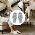 thumbnail image 6 of COEQINE Cat Teacup Butterfly Slip On House Slippers Cozy Fluffy Sandals Soft Open Toe House Slides Trendy Bedroom Shoes Foldable Travel Slippers for Her Women Men Guest, 36-37, 6 of 7