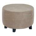 thumbnail image 1 of Round Slip Covers Ottoman Slipcovers Spandex Removable Footstool Protect Covers Brown, 1 of 8