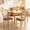 Gray, variant on Set of 2 French Style Solid Wood Frame Antique Painting Linen Fabric Rattan Back Dining Chair (Tan)
