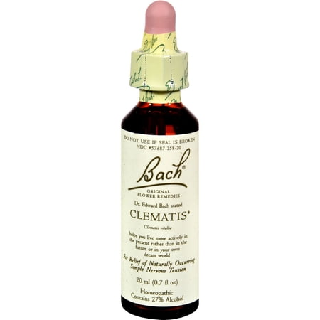 Bach Original Clematis Have Focus 20ml Homeopathic Contains 27% Alcohol, 0.7 Oz