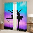 thumbnail image 2 of Homewish Ballet Girl Blackout Curtains Set of 2 (52x84 Each),Ballerina Dancer Window Curtains,Purple Blue Black Curtains and Drapes For Girls Kids,Luxury Bedroom Decor, 2 of 6