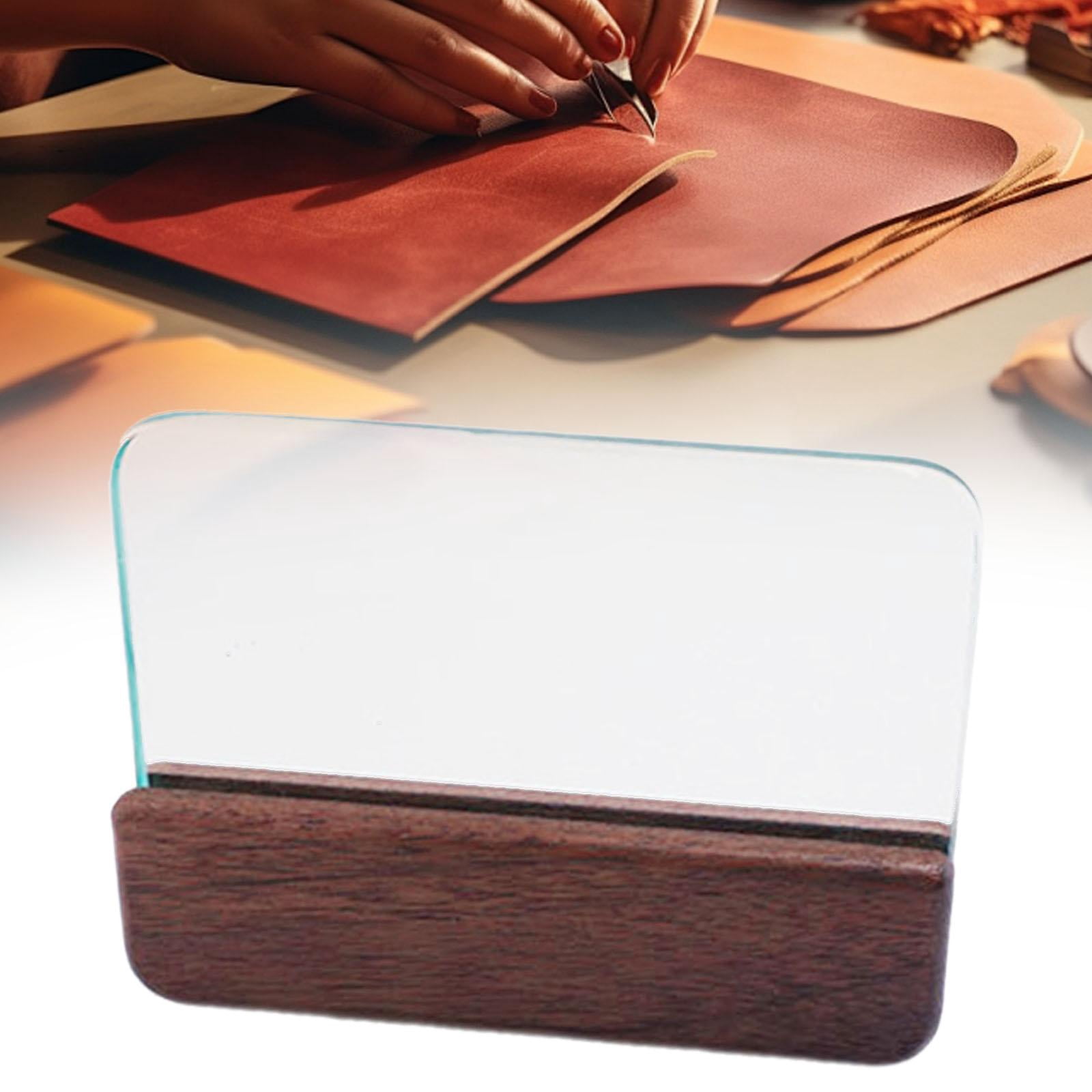 S SERENABLE Glass Slicker for Burnishing Leather Crafting Versatile Block Smoothing Tool