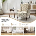 thumbnail image 4 of Tina's Home Upholstered Armchair Solid Rubber Wood Legs Transitional Living Room Bedroom Red, 4 of 7