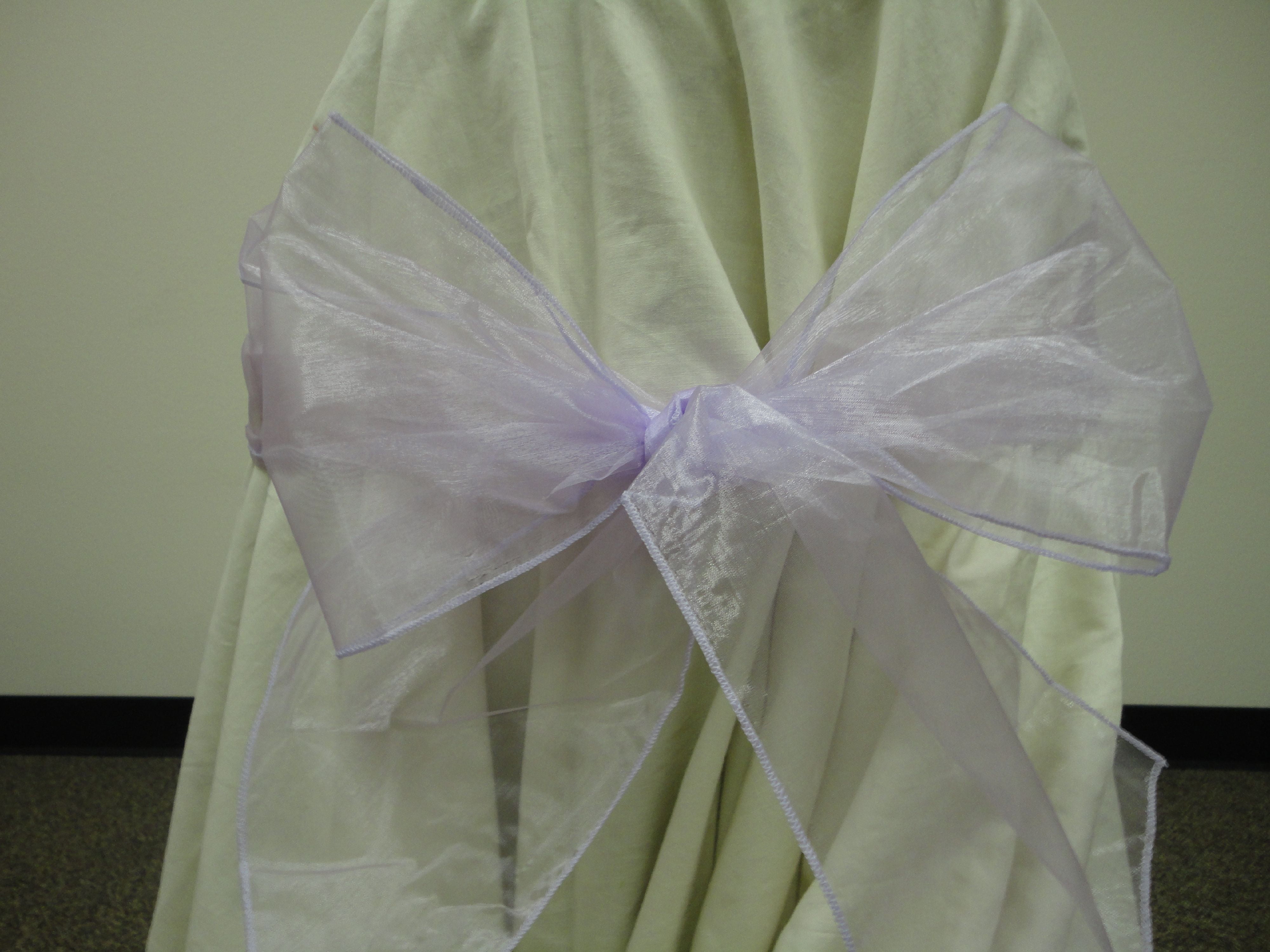 50 Organza Chair Cover Sash Bows 8"x108" 30 Colors Extra Wide Wedding **SALE** 