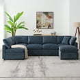 Churanty Modern Modular Cloud Sofa,Chenille Sectional Sofa with Ottoman