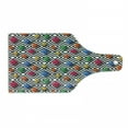 thumbnail image 1 of Geometric Cutting Board, Lively Colored and 3D Styled Diamond Gemstone on Black and White Backdrop, Decorative Tempered Glass Cutting and Serving Board, Wine Bottle Shape, Multicolor, by Ambesonne, 1 of 1
