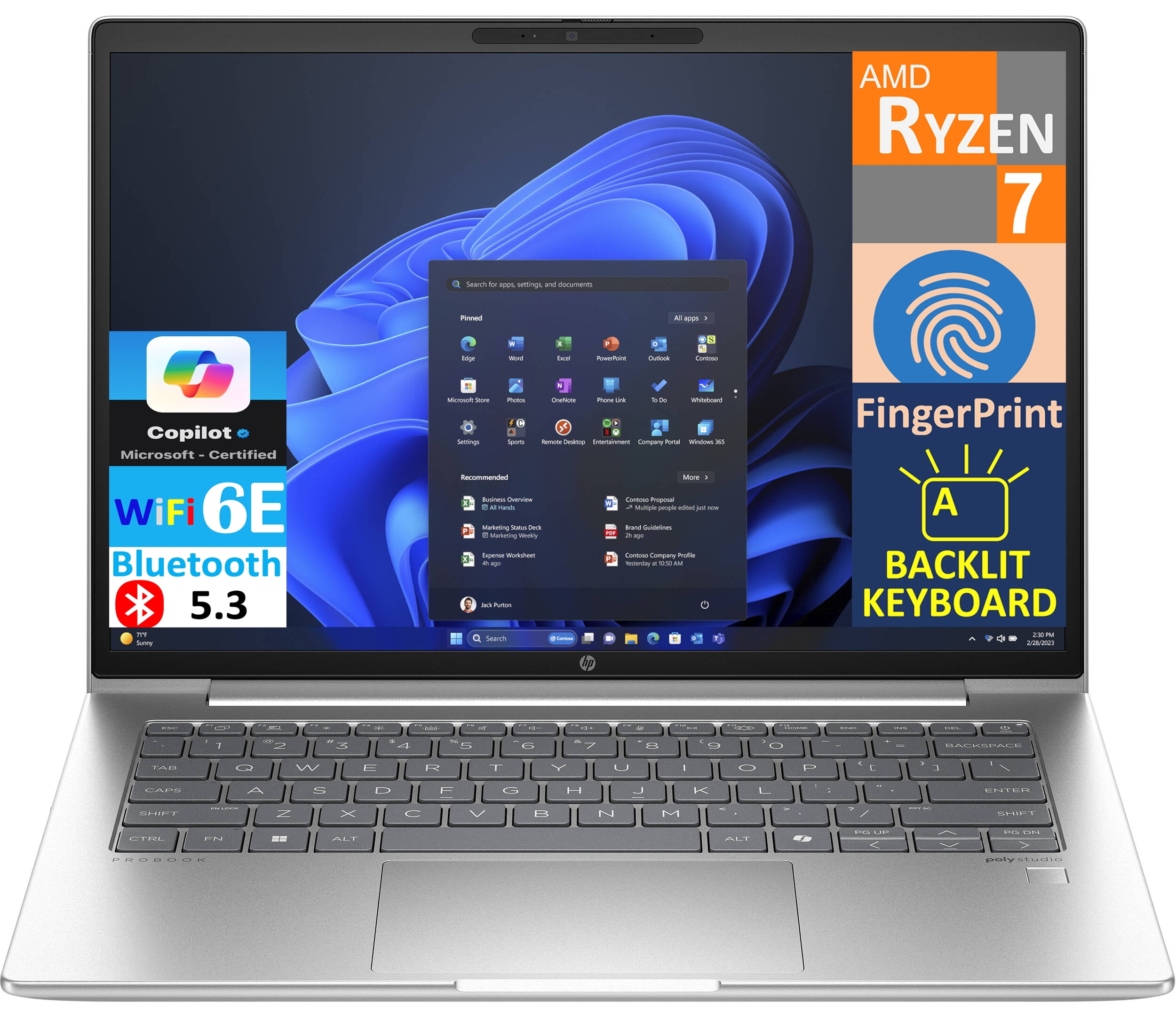 HP ProBook 445 G11 Business Laptop 14.0in LCD WUXGA Display (AMD