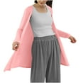 thumbnail image 4 of Antinious Cardigan Sweaters for Women Elastic Long Sleeve Open Front Solid Lightweight Knit Jacket Outerwear Coat,Women Winter Sweater Coat,Womens Trench Coat,Pink,Free Size, 4 of 4