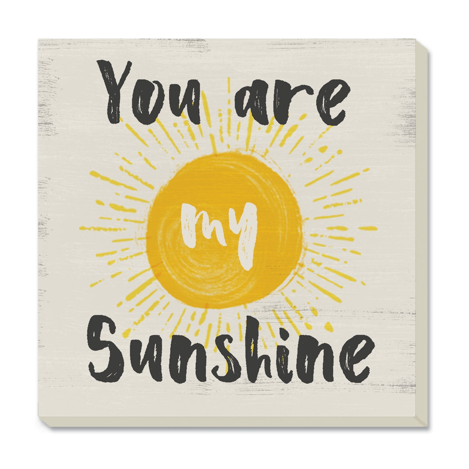 Conimar You Are My Sunshine Stoneware with Cork Bottom Coaster, in Black and Yellow, 4Pk