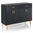 thumbnail image 5 of Furniture of America  Mason Modern 2-drawer Closed Storage Buffet with Wine Rack Rose Gold Black Finish, Gold Finish, Wood Finish, 5 of 5