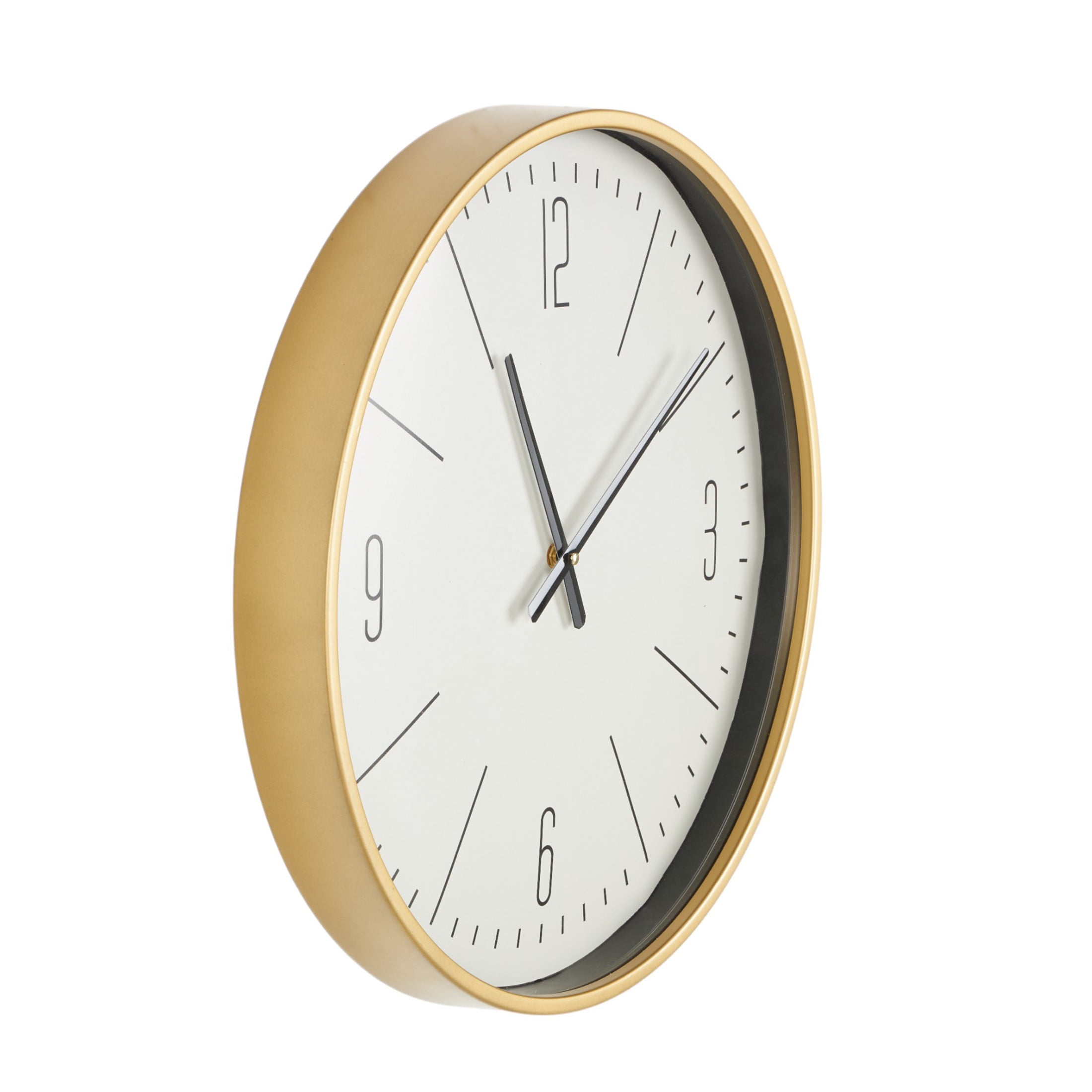 DecMode 20" Gold Glass Wall Clock with White Face