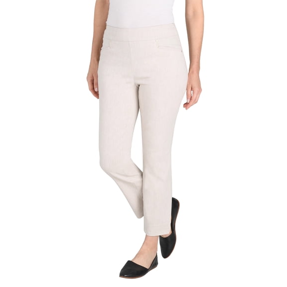 Hilary Radley Women's Pants Sz S Pull-on Straight Leg Ankle Pant Beige