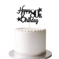 thumbnail image 3 of Glittered Elegance Happy Birthday Glittered Cake Topper - Party Supplies Decorations Decor (80th Birthday, Black), 3 of 7