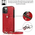 thumbnail image 6 of Phone Case for iPhone 14 Pro Max with Card Holder for Women Men,iPhone 14 Pro Max Crossbody Cases with Strap Lanyard for Girl,PU Leather Anti-Lost Strap Case for iPhone 14 Pro Max 6.7",Red, 6 of 13