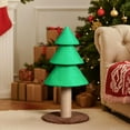 thumbnail image 2 of Tcbosik Xmas Tree Cat Scratcher - Sisal Rope Wrapped Design with Soft Fleece Base, 31.5" Stable Scratching Post for Indoor Cats, Holiday-Themed Pet Toy, Green, 2 of 6