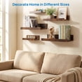 thumbnail image 2 of Floating Shelves, Sindcom Home Wood Shelf Wall Mounted, Set of 5, Multiple Sizes, Brown, 2 of 8