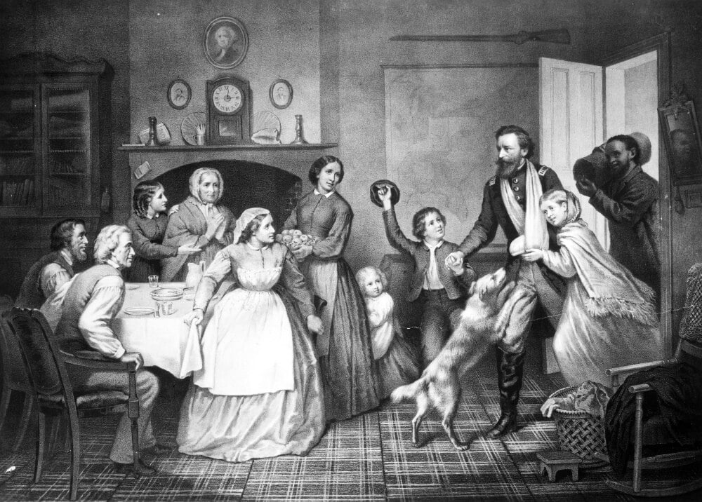 Returning Soldier, 1866. /N'Home Again.' The Return Of A Wounded Union Officer To His Family At ...