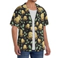 thumbnail image 2 of Daiia Octopuses And Leaves Men's Linen Shirts Short Sleeve Casual Shirts Button Down Shirt for Men Beach Summer Wedding Shirt-, 2 of 6
