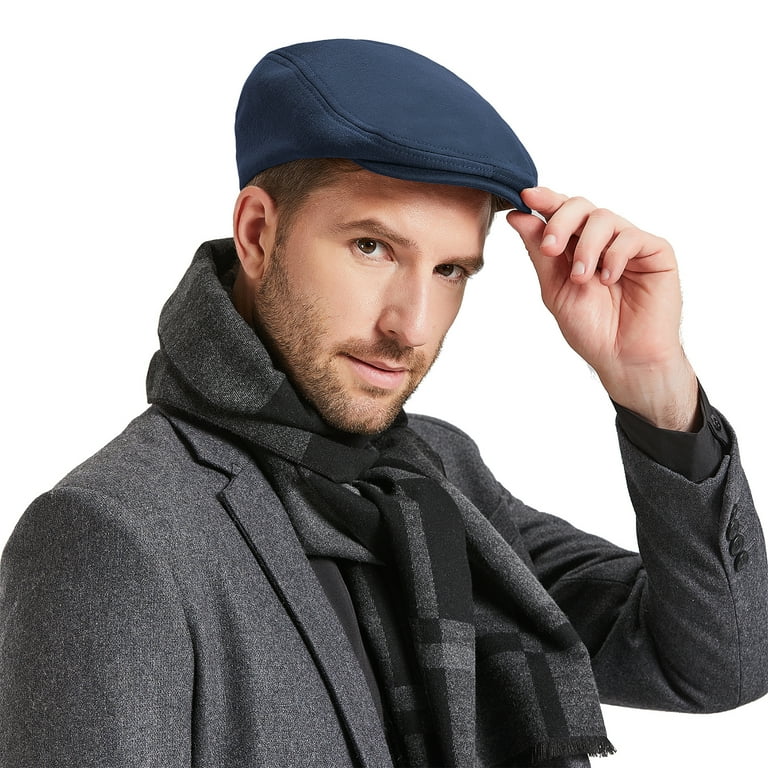 Zando Men Newsboy Hats, Herringbone Flat Caps, Polyester Material