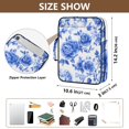 thumbnail image 3 of Haosy Accordion File Organizer Zipper Binder 500 Sheet 6-Tab Expanding File Folder Multi-Pocket 1.2 Inch 3 Ring Blue White Porcelain with Roses, 3 of 7